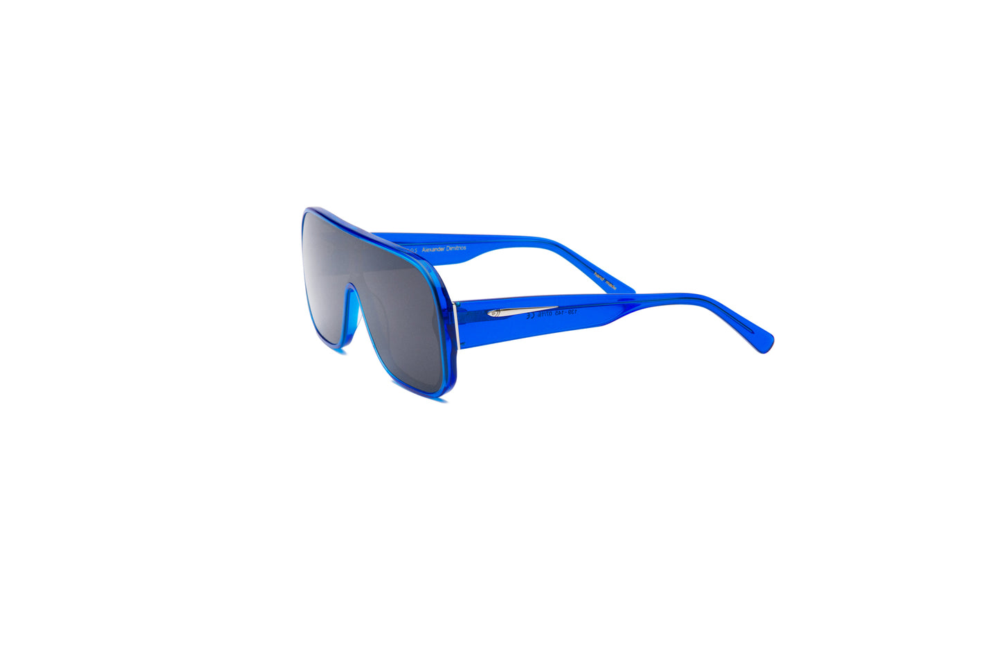 Blue mask sunglasses with polarized black lenses for men and women by Kopajos