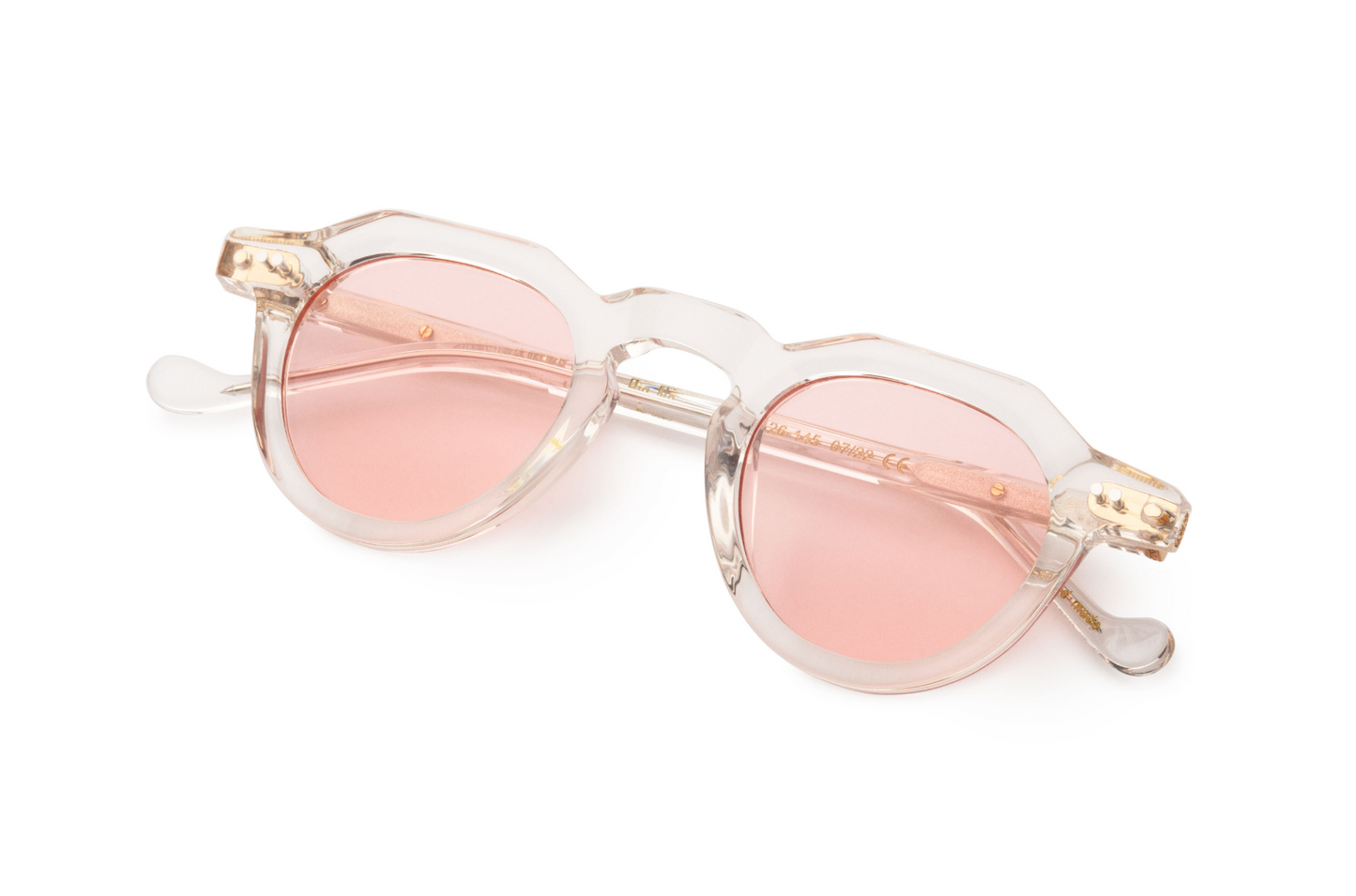 Kopajos round sunglasses for women with pink lenses