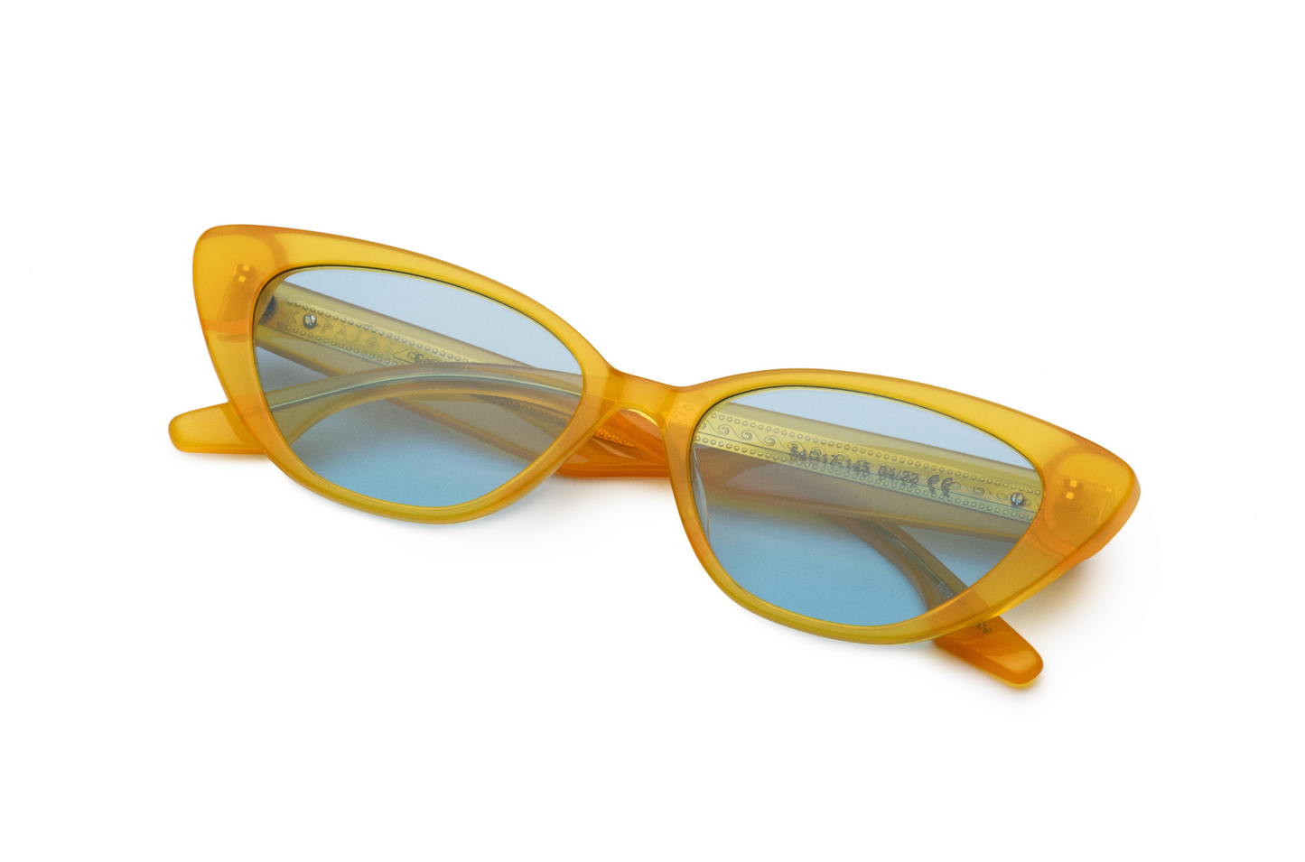Orange cat eye sunglasses for women by Kopajos