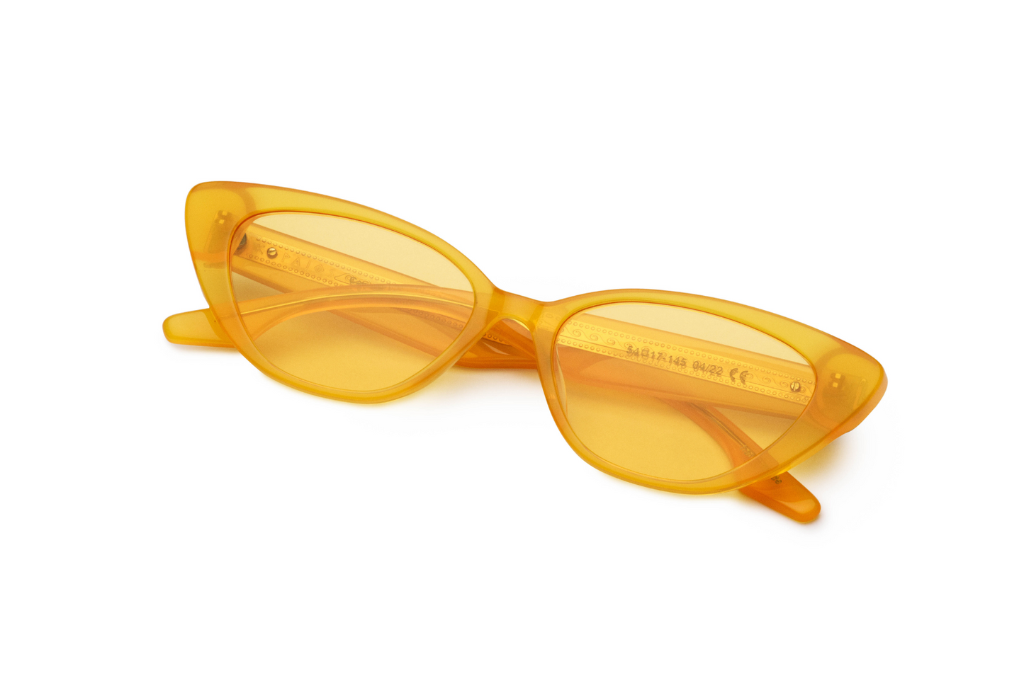 Orange vintage cat eye sunglasses for women by Kopajos