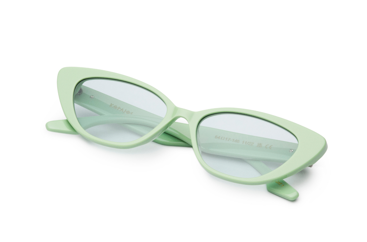 Light green cat eye sunglasses by Kopajos