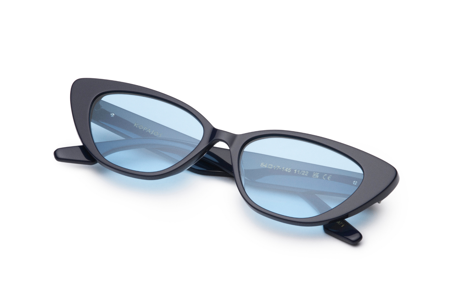 blue cat eye sunglasses Camille Montes