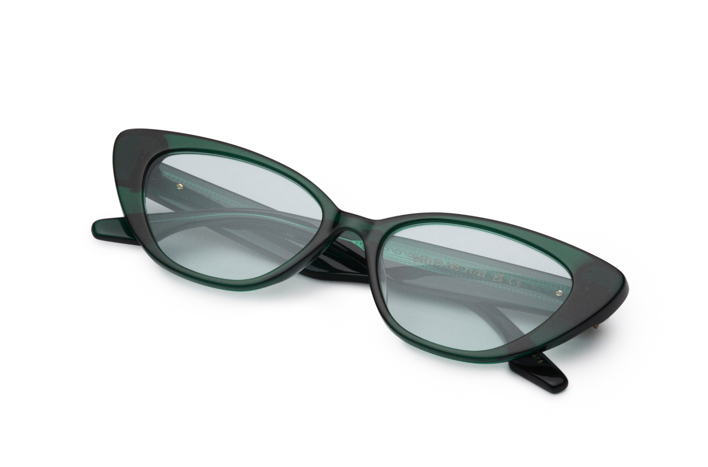 Green cat eye sunglasses Camille Montes by Kopajos