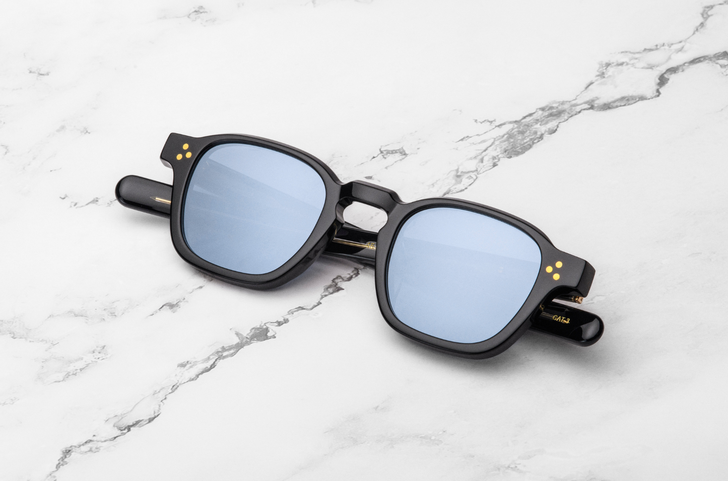 black square frame sunglasses with polarized lenses