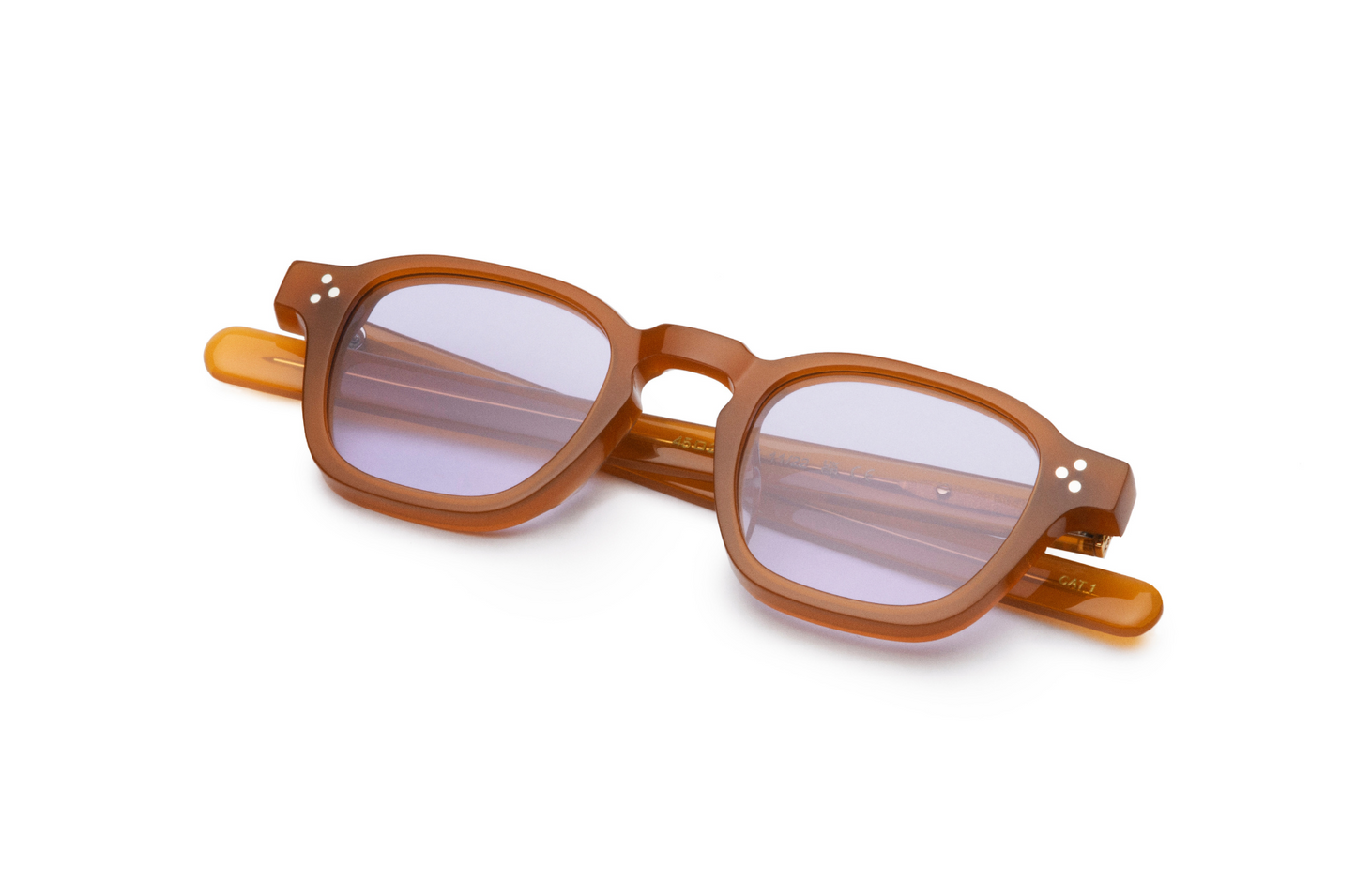 orange square frame sunglasses with polarized lenses