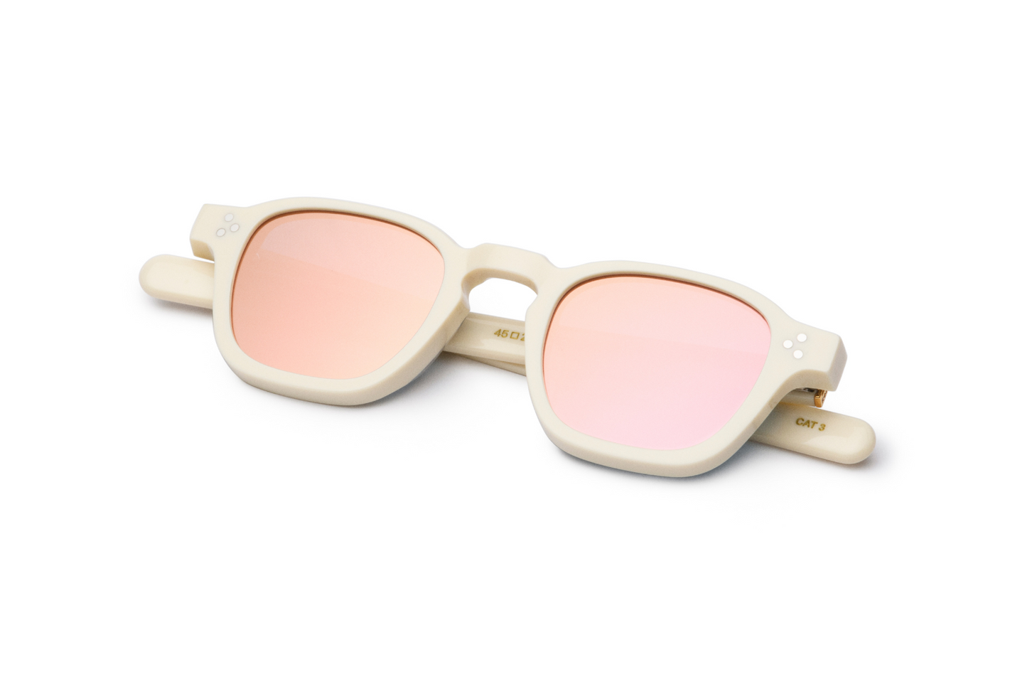 Pink and cream square sunglasses