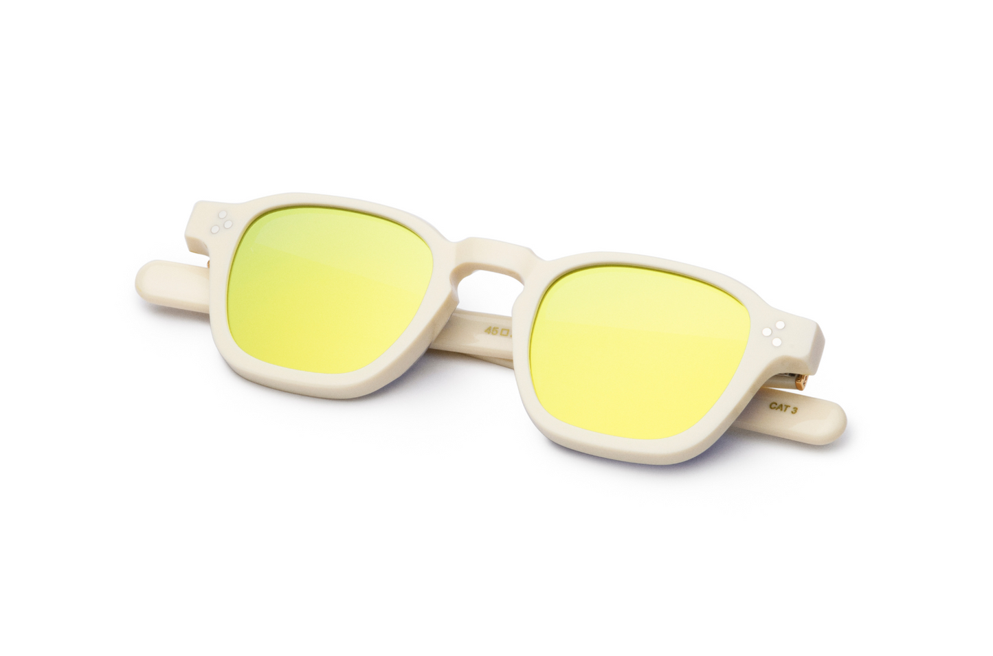 yellow and cream square sunglasses