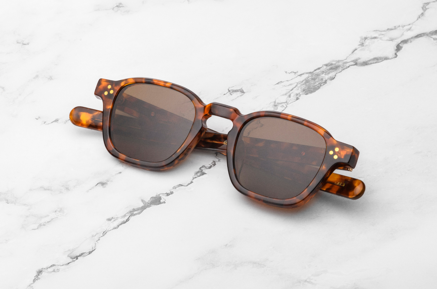 retro square sunglasses with brown polarized lenses