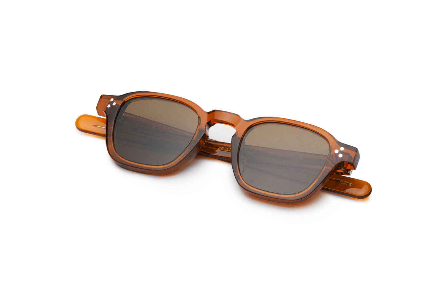 retro square sunglasses with dark polarized lenses