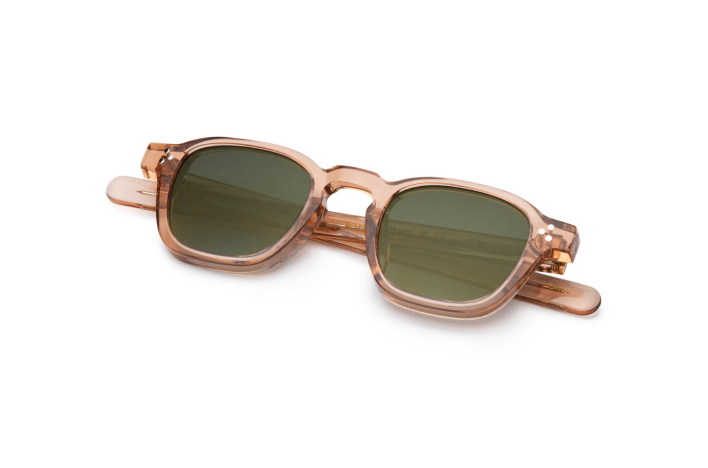 Pink square sunglasses with dark lenses