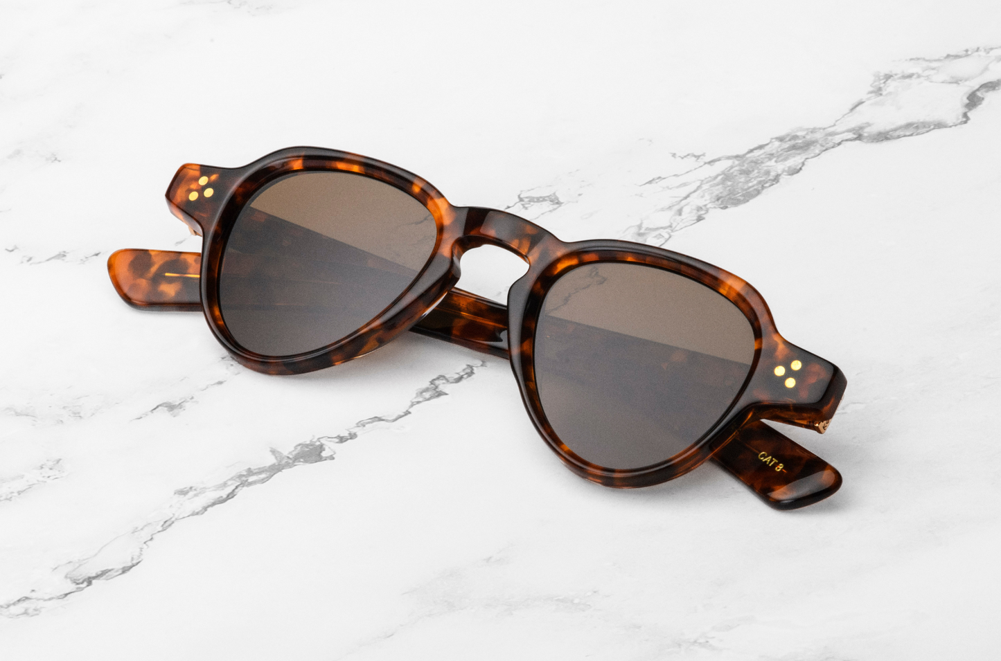 Tortoiseshell brown round sunglasses for men and women