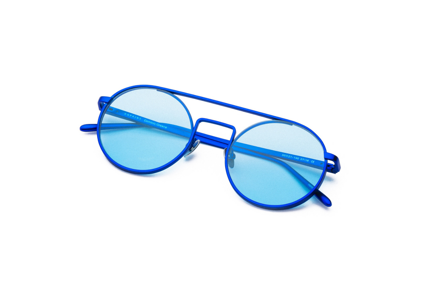 Blue round sunglasses with polarized lenses for men and women by Kopajos