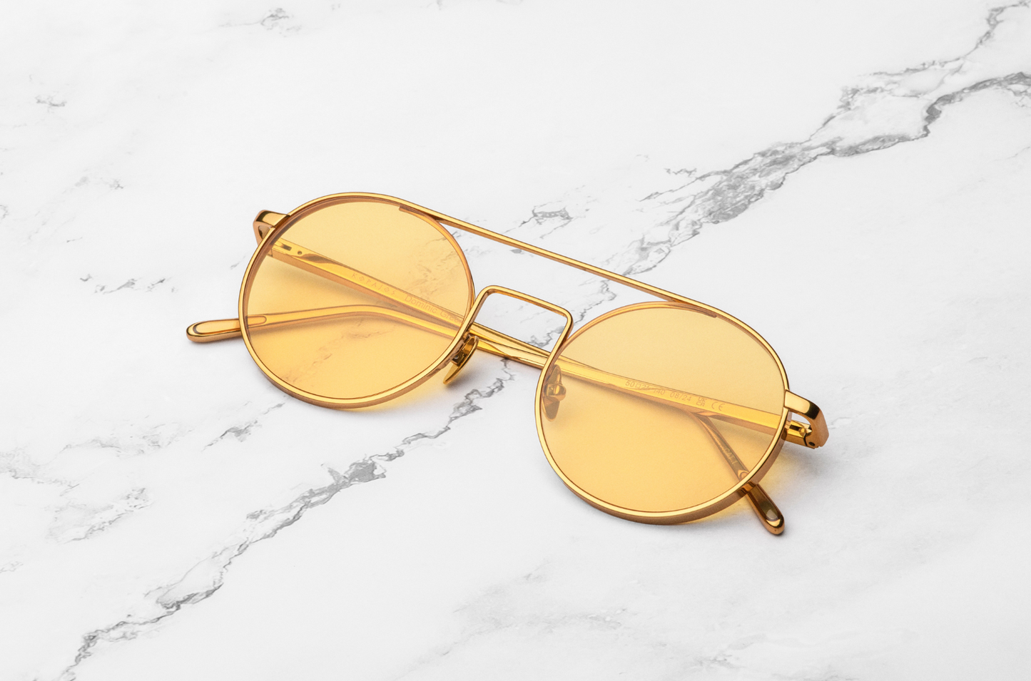 Gold round frame sunglasses mens by Kopajos