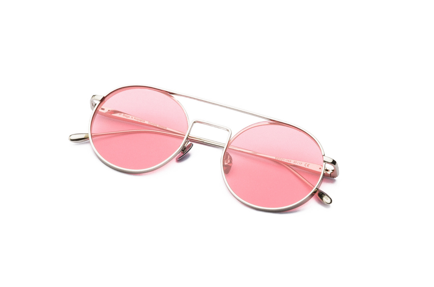 Pink round frame sunglasses for women by Kopajos