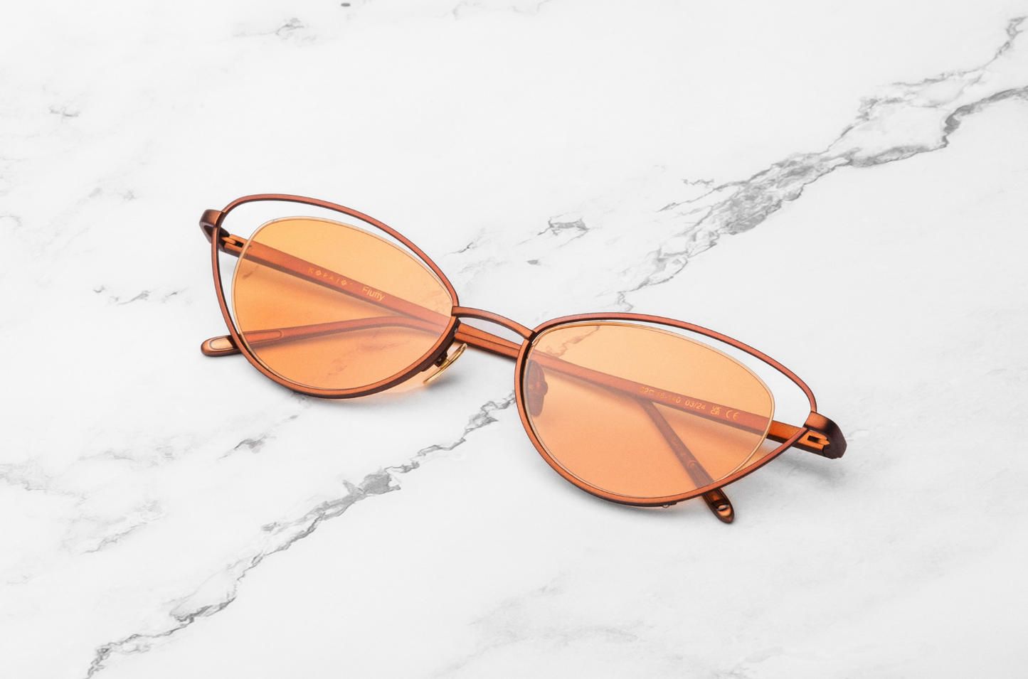Orange cat eye sunglasses for women with orange lenses