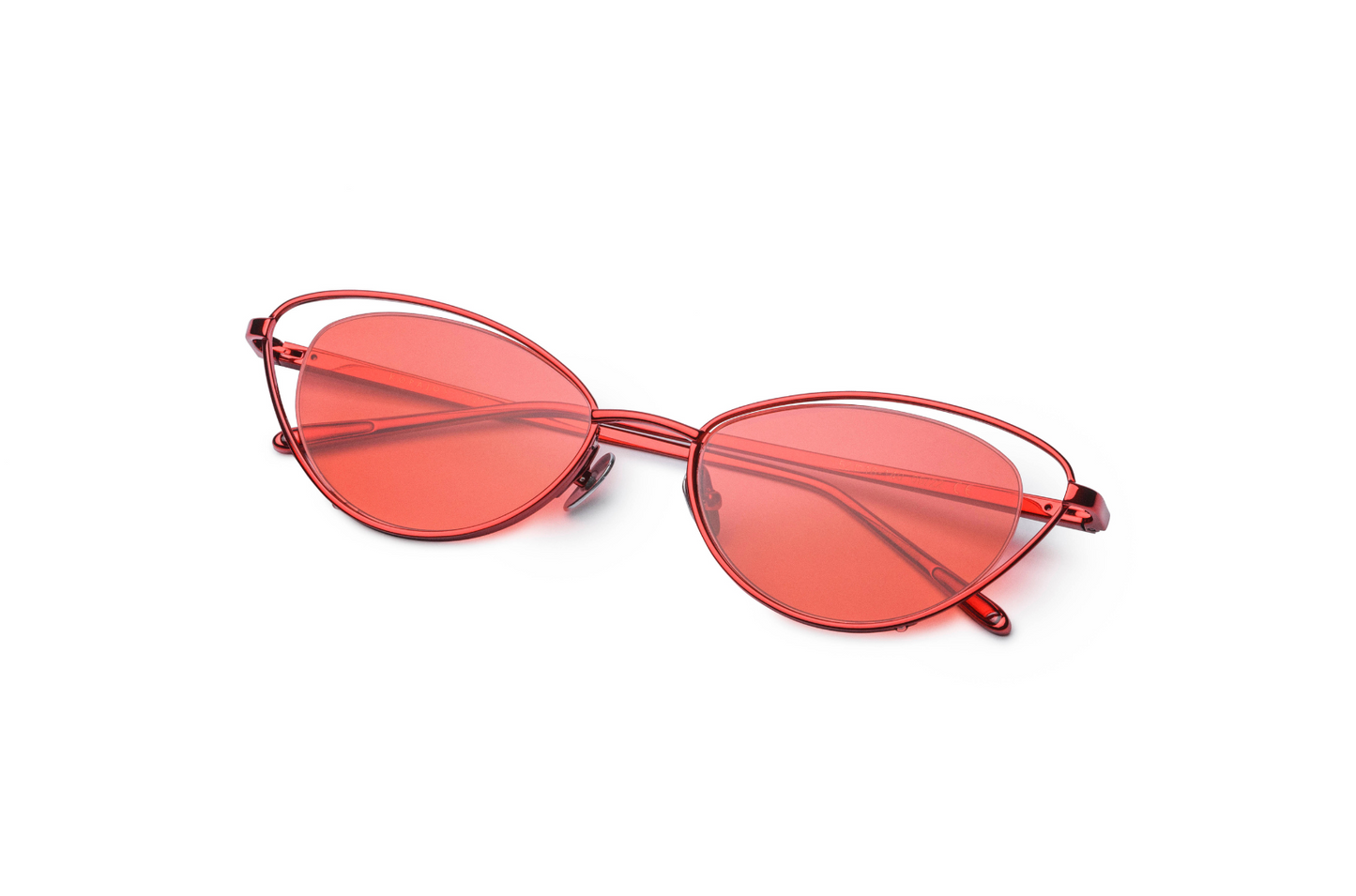 Red cat eye sunglasses for women with polarized lenses by Kopajos