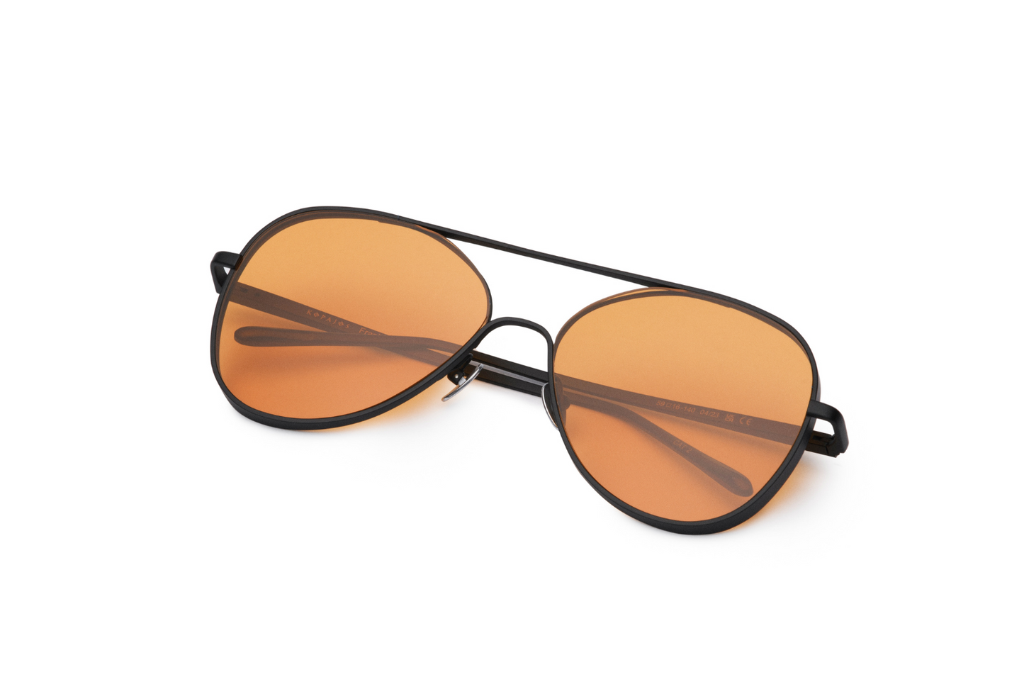 orange lens aviator sunglasses with black frame, Kopajos