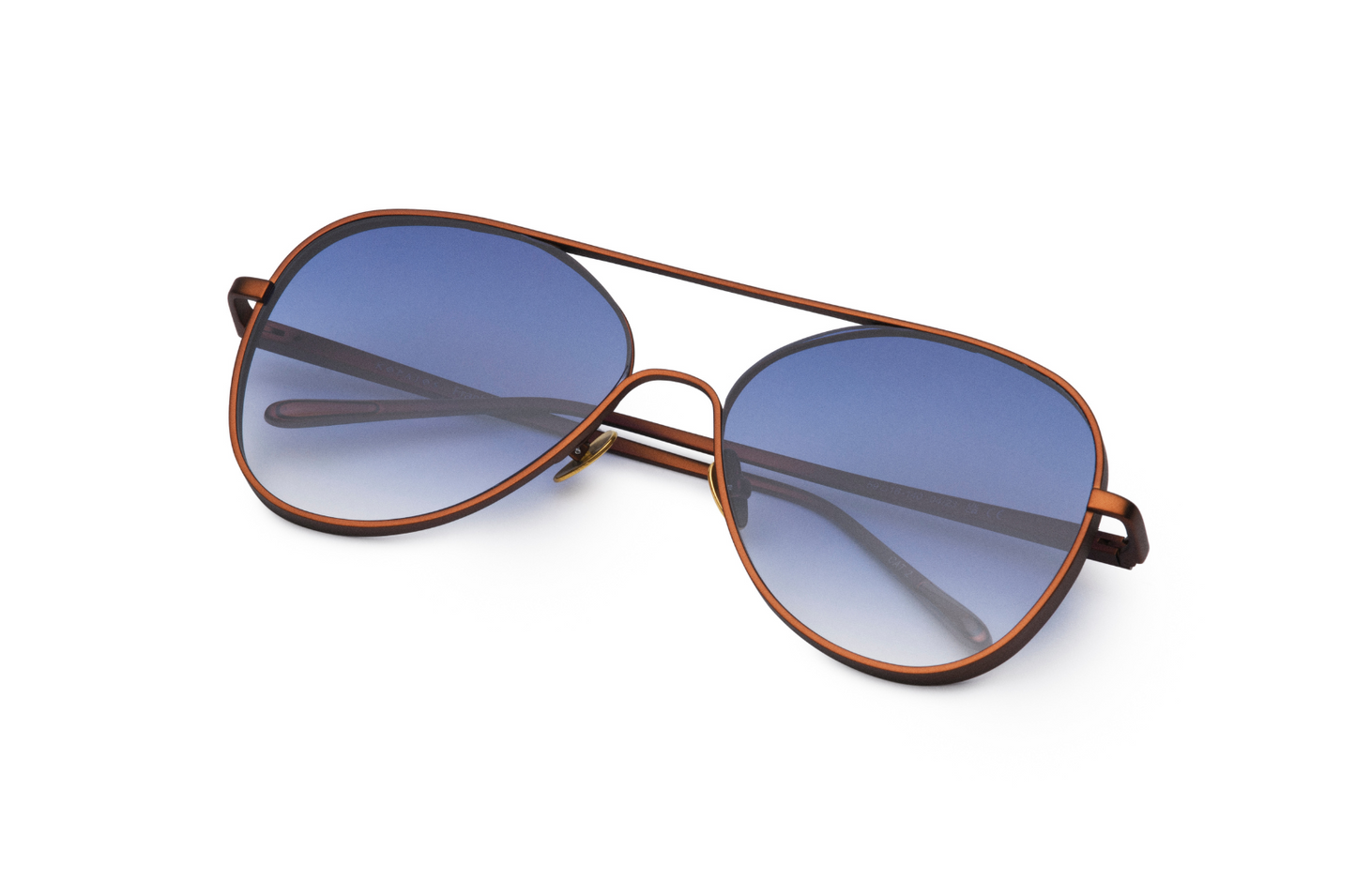 blue lens aviator sunglasses with bronze frame, Kopajos