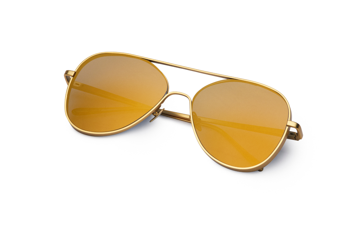 Gold aviator sunglasses with polarized lenses