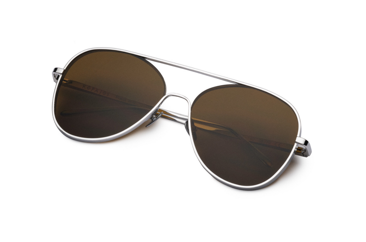 Silver and brown aviator sunglasses men and women Kopajos