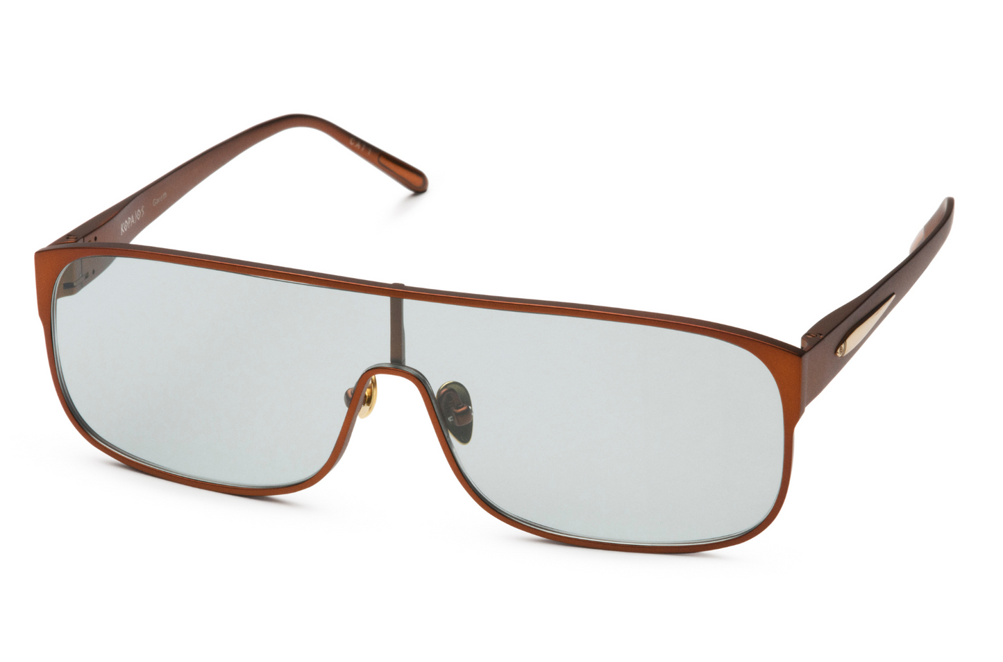 Bronze mask sunglasses with polarized lenses by Kopajos