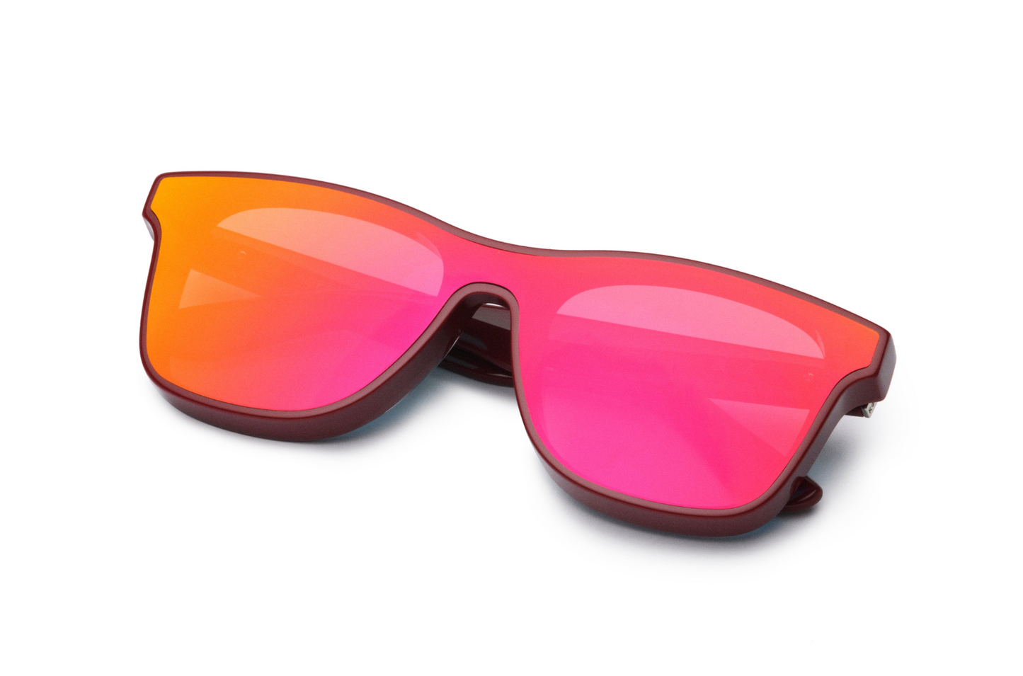 Red mask sunglasses for men and women with red polarized lenses by Kopajos