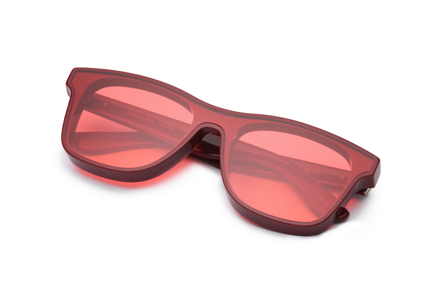 Red mask sunglasses for men and women with polarized lenses by Kopajos