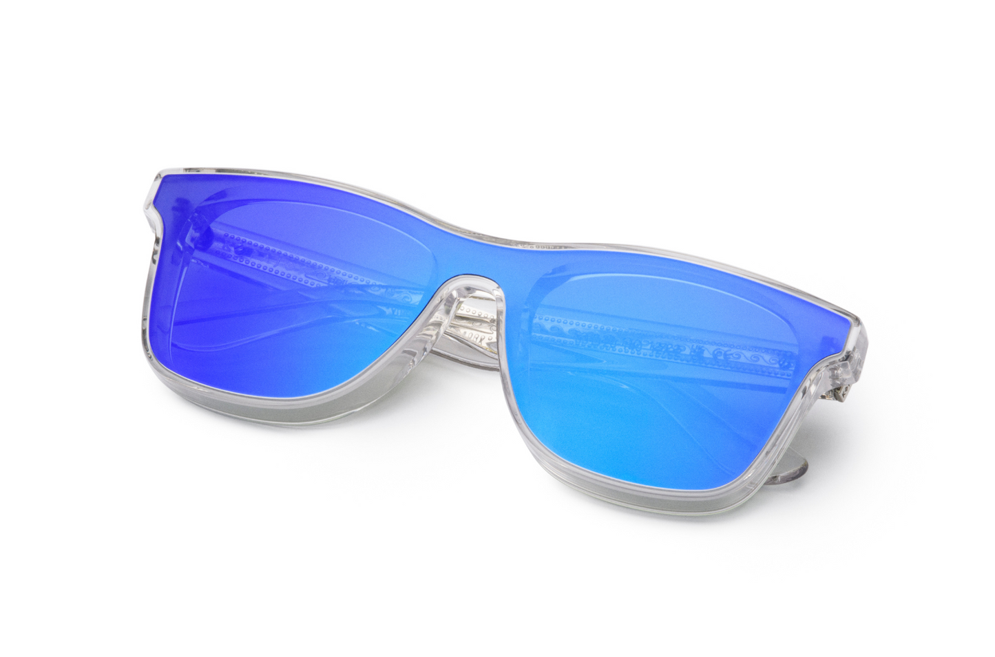 Transparent mask sunglasses for men and women with polarized blue lenses by Kopajos