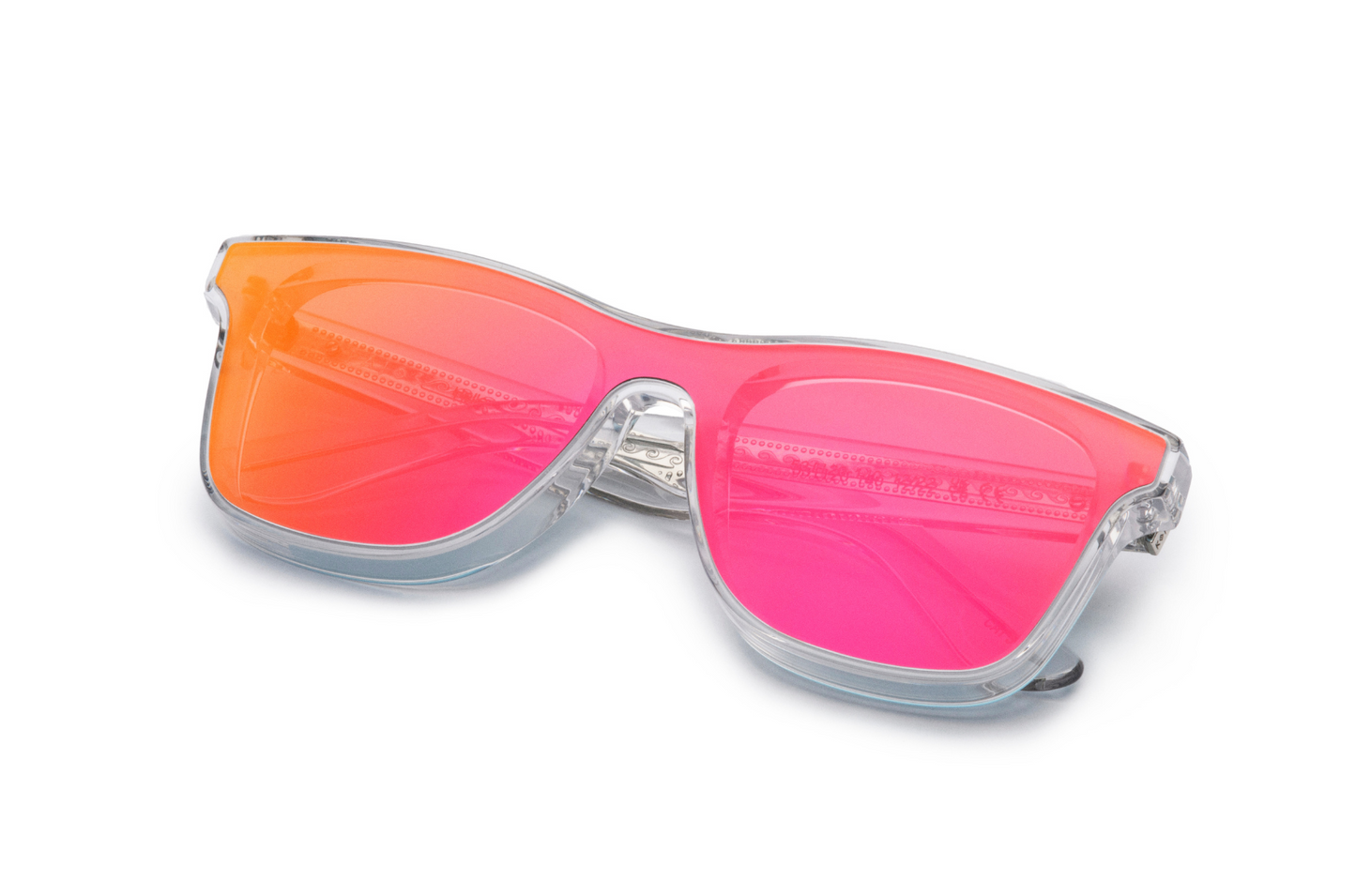 Transparent mask sunglasses for men and women with polarized red lenses by Kopajos