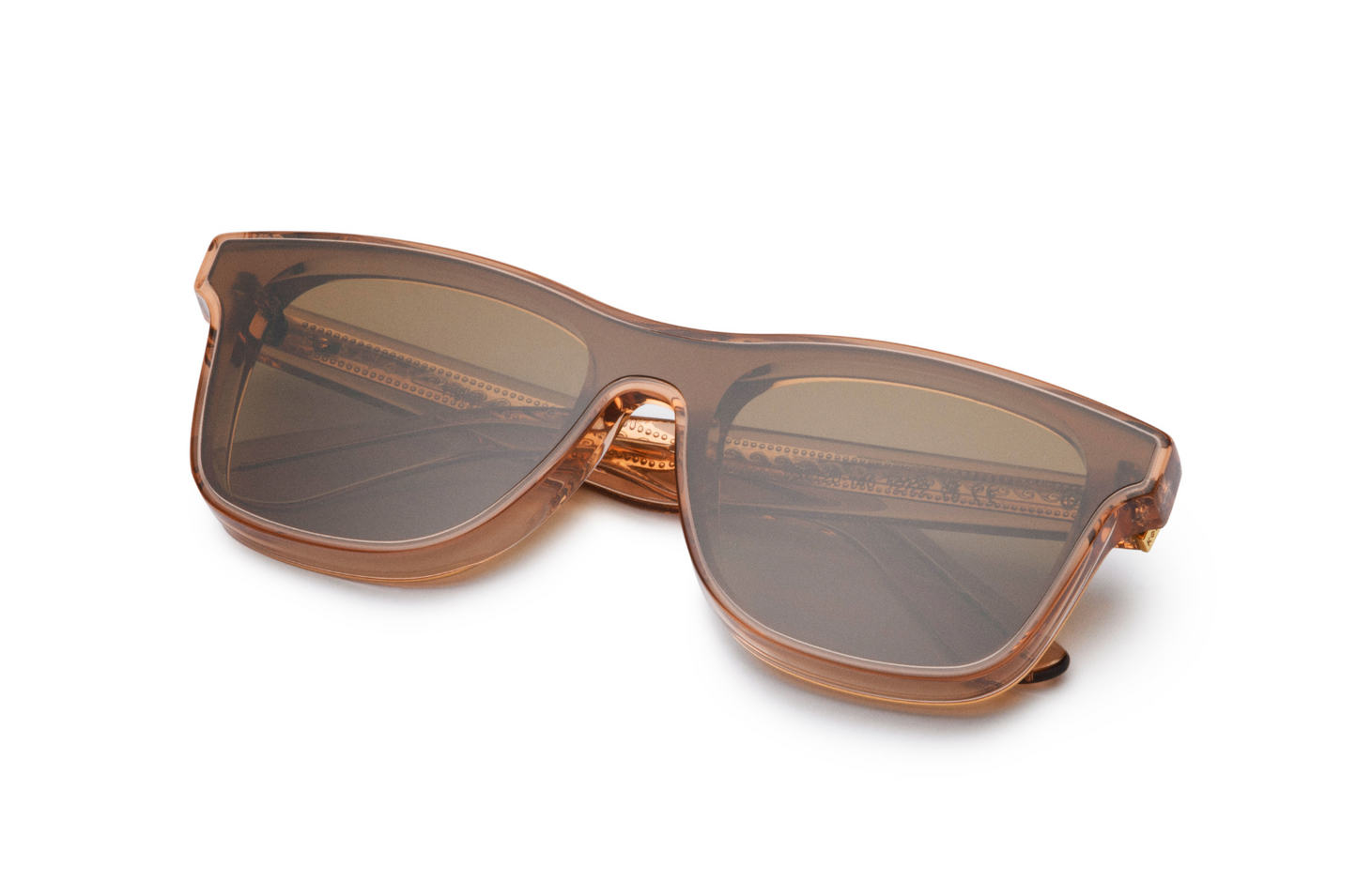 Brown mask sunglasses for men and women with polarized lenses by Kopajos