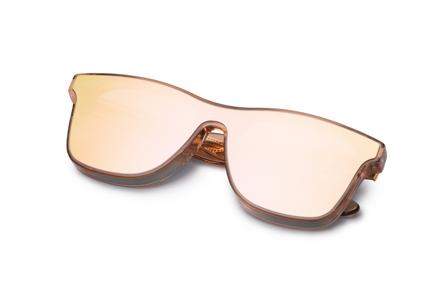Transparent pink mask sunglasses for women with polarized lenses by Kopajos