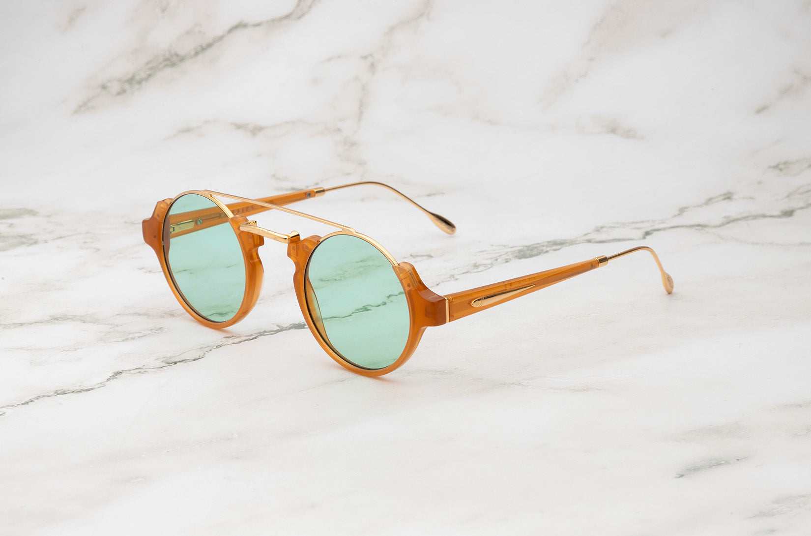 Honey round sunglasses for men and women with polarized lenses by Kopajos