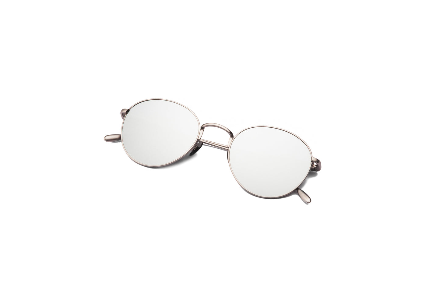 Silver round sunglasses for women and men with mirror silver lenses by Kopajos