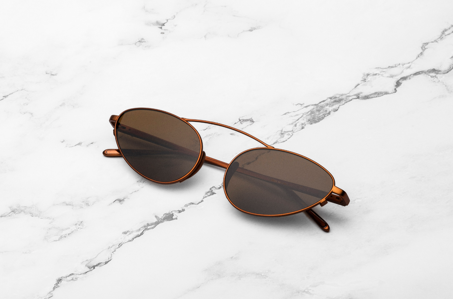 Bronze female cat eye sunglasses with brown polarized lenses