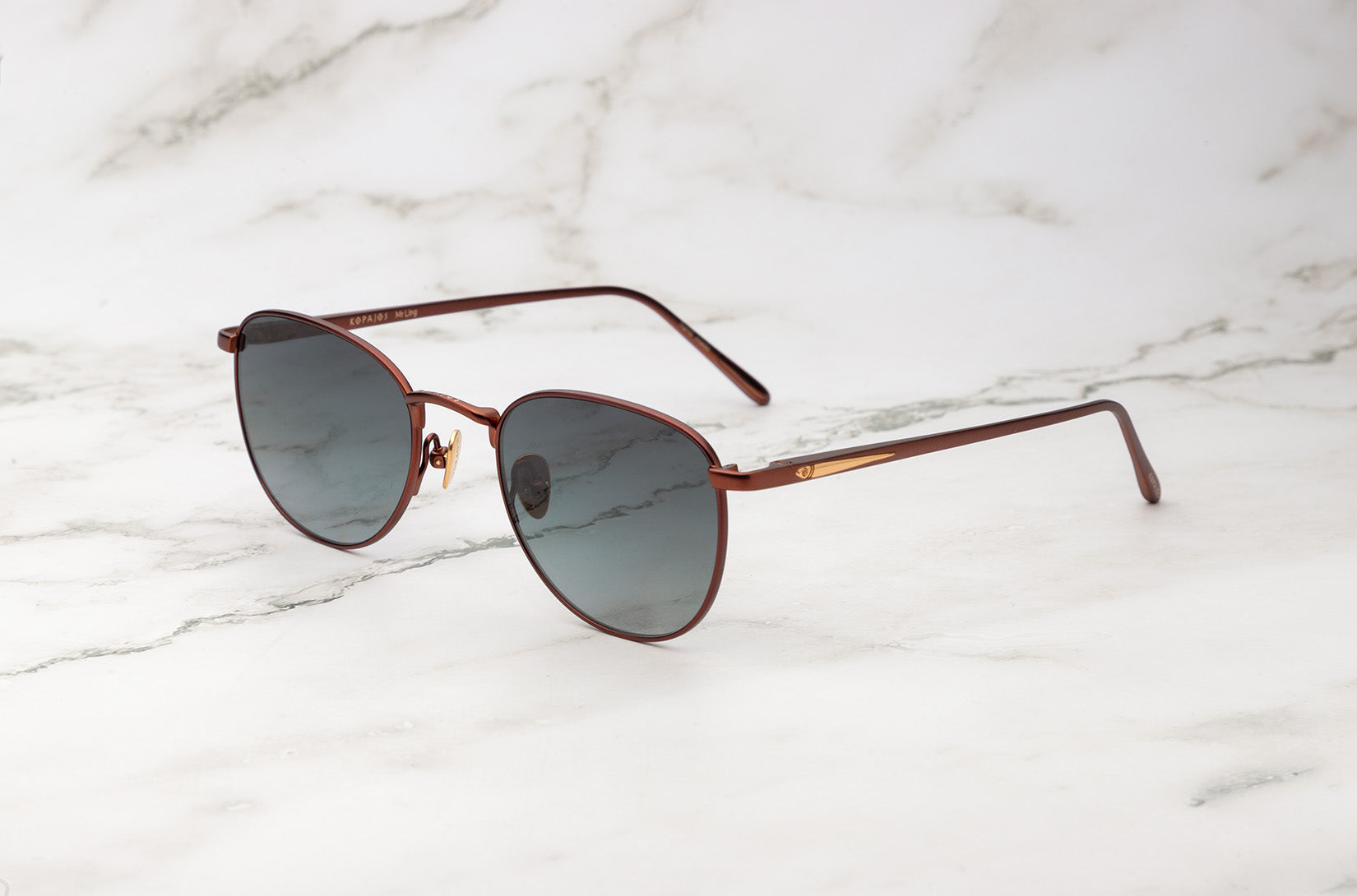 Bronze aviator sunglasses with polarized lenses by Kopajos