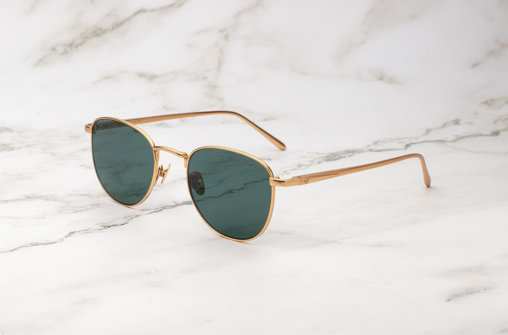 Gold  aviator sunglasses with dark  polarized lenses by Kopajos
