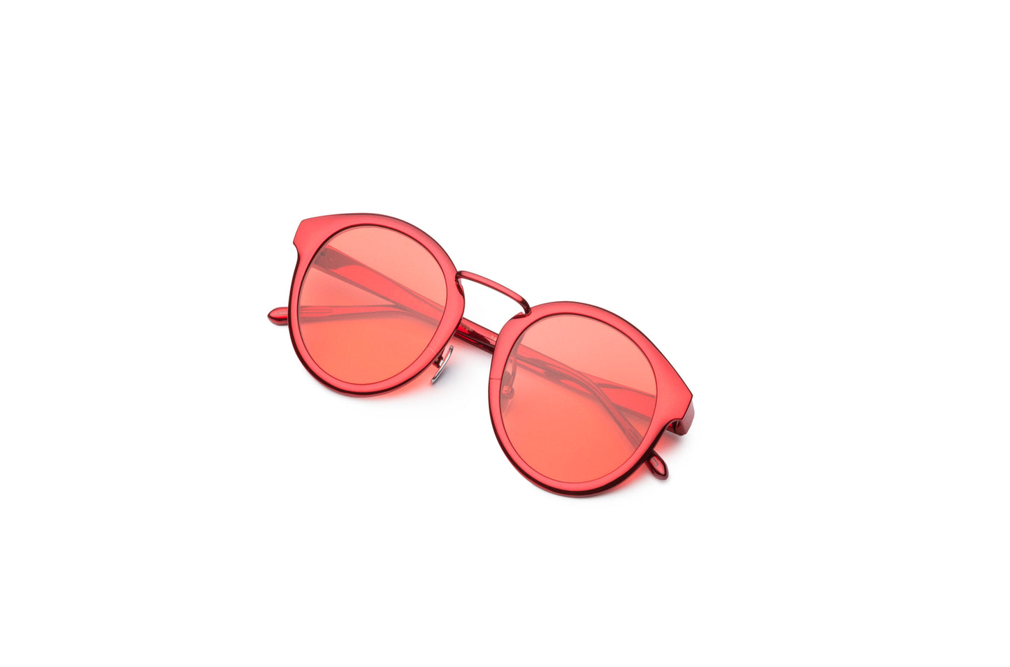Red round sunglasses for men and women with polarized lenses by Kopajos