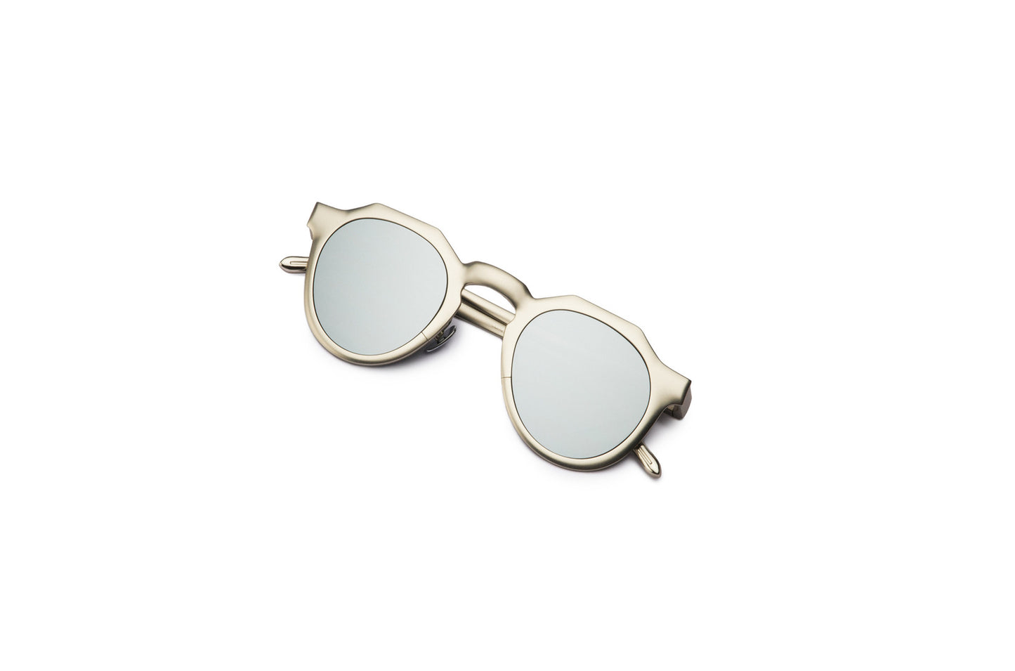Silver round frame sunglasses with mirror lenses by Kopajos