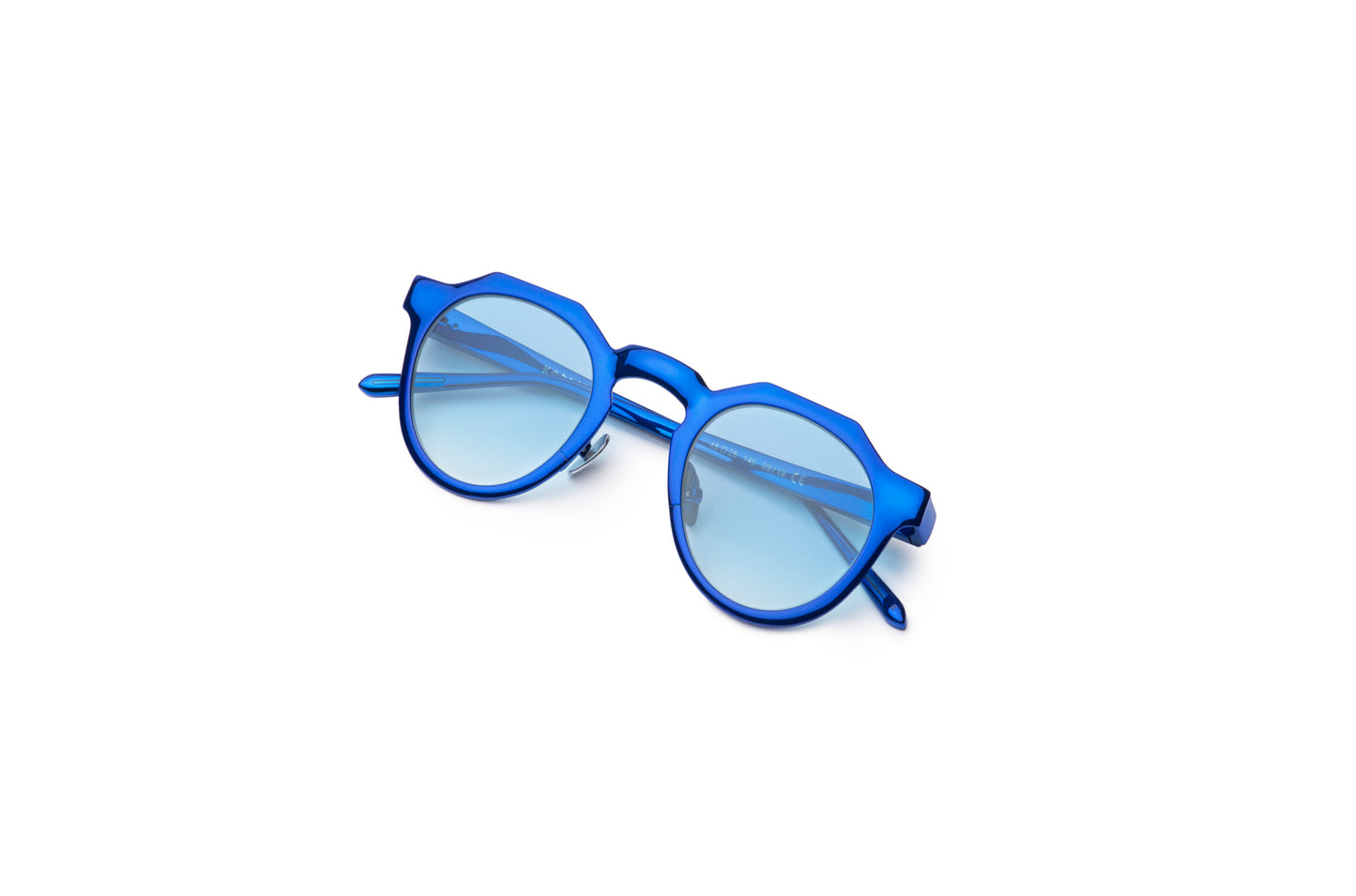 Blue round frame sunglasses with polarized lenses by Kopajos
