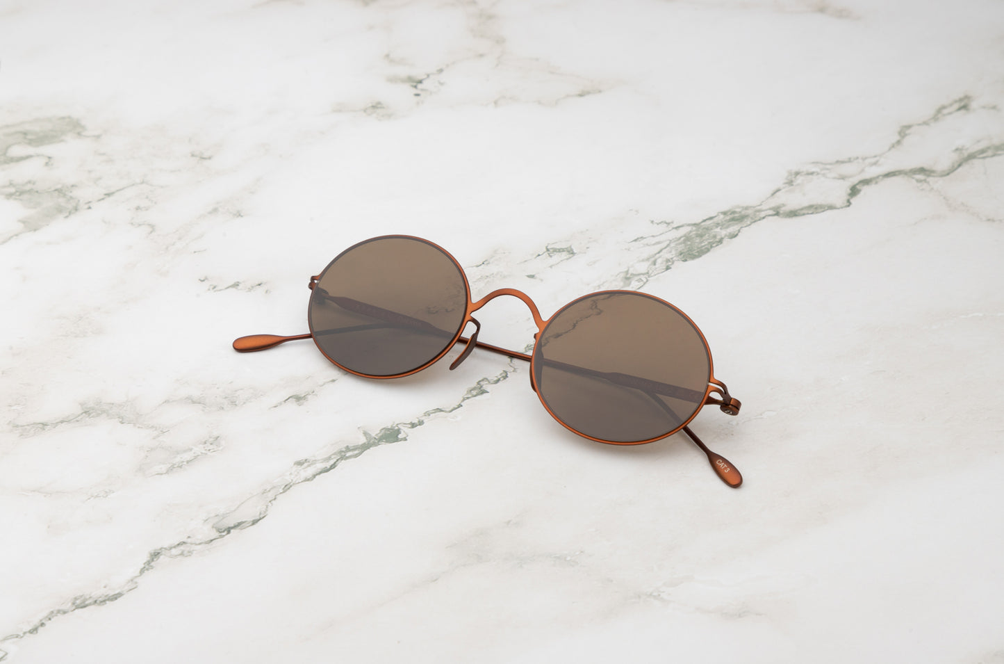 Bronze round sunglasses for men and women with polarized  brown lenses by Kopajos