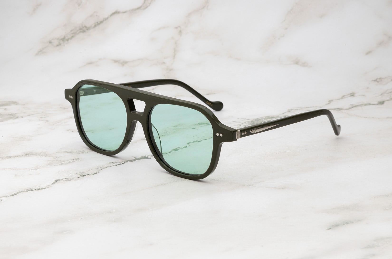 Dark green aviator sunglasses for men and women by Kopajos