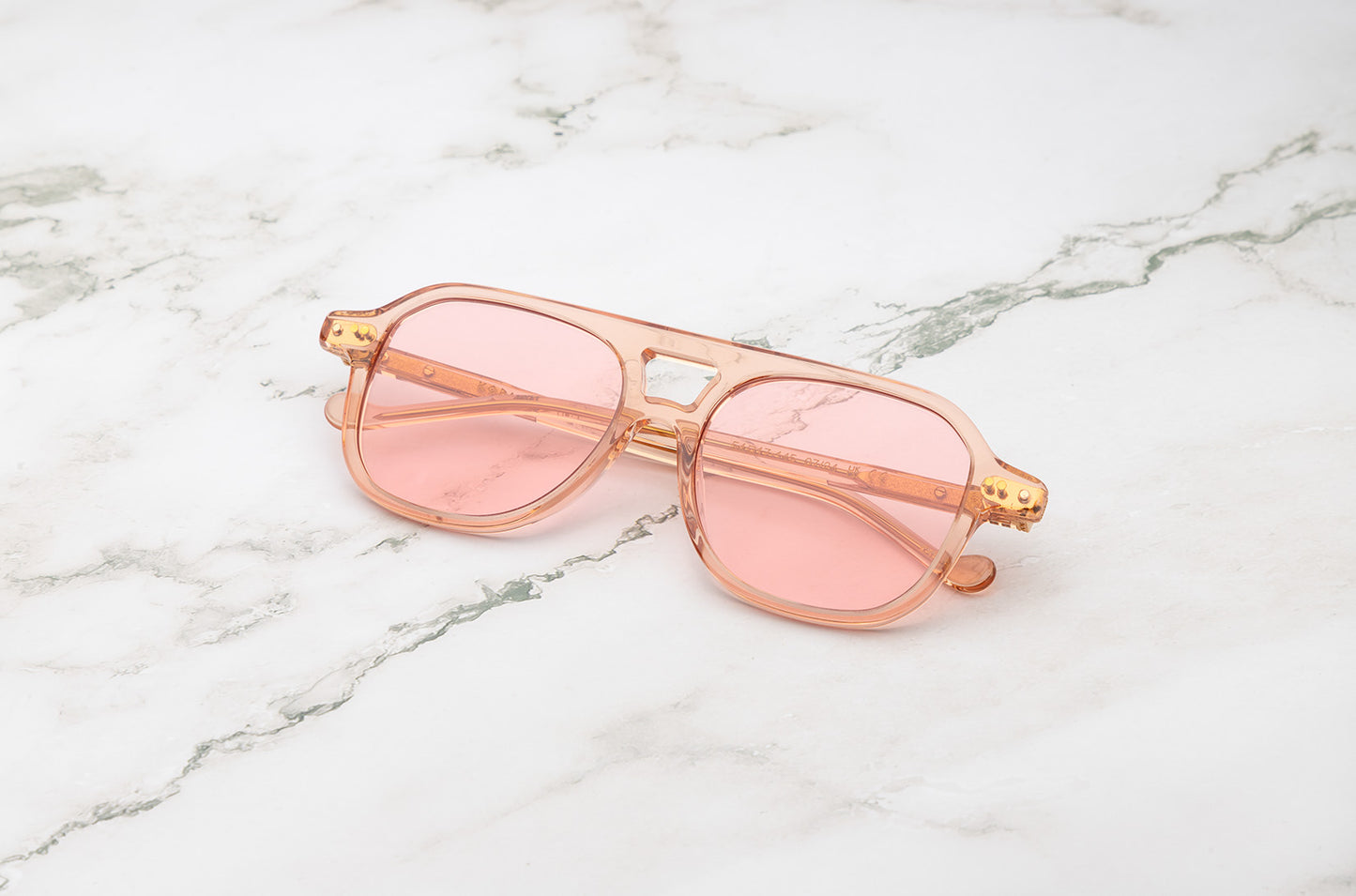 Pink aviator sunglasses for women  with polarized pink lenses by Kopajos