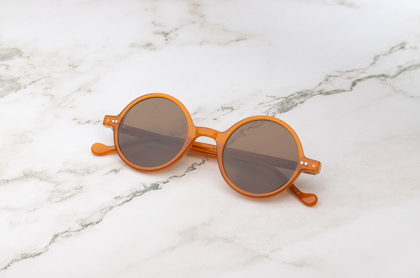 A pair of vintage round circle sunglasses: the Petra by Kopajos.