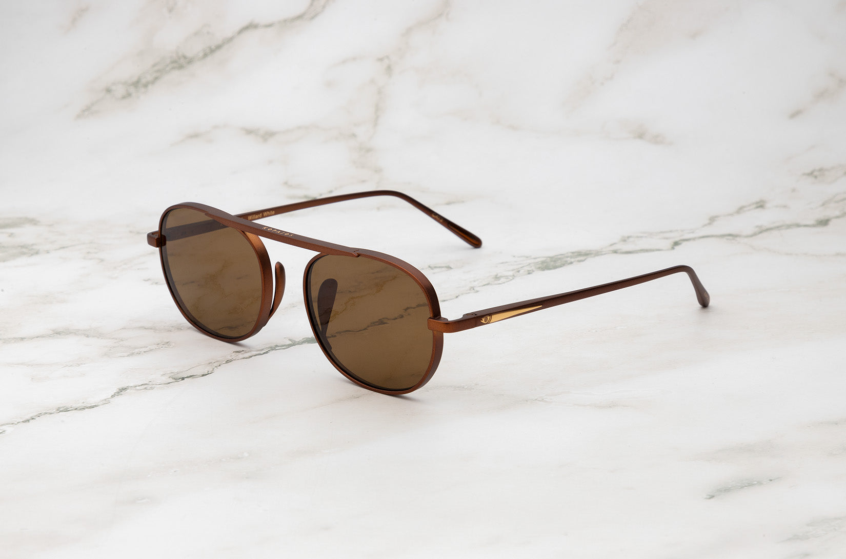 A pair of bold and beautifully rounded sunglasses, the Willard White model.