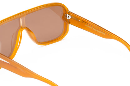 Orange mask sunglasses with polarized lenses by Kopajos, frame details