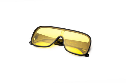Shield sunglasses with yellow polarized lenses for men and women by Kopajos