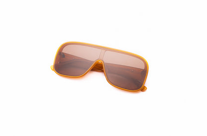 Orange mask sunglasses with brown polarized lenses for men and women by Kopajos