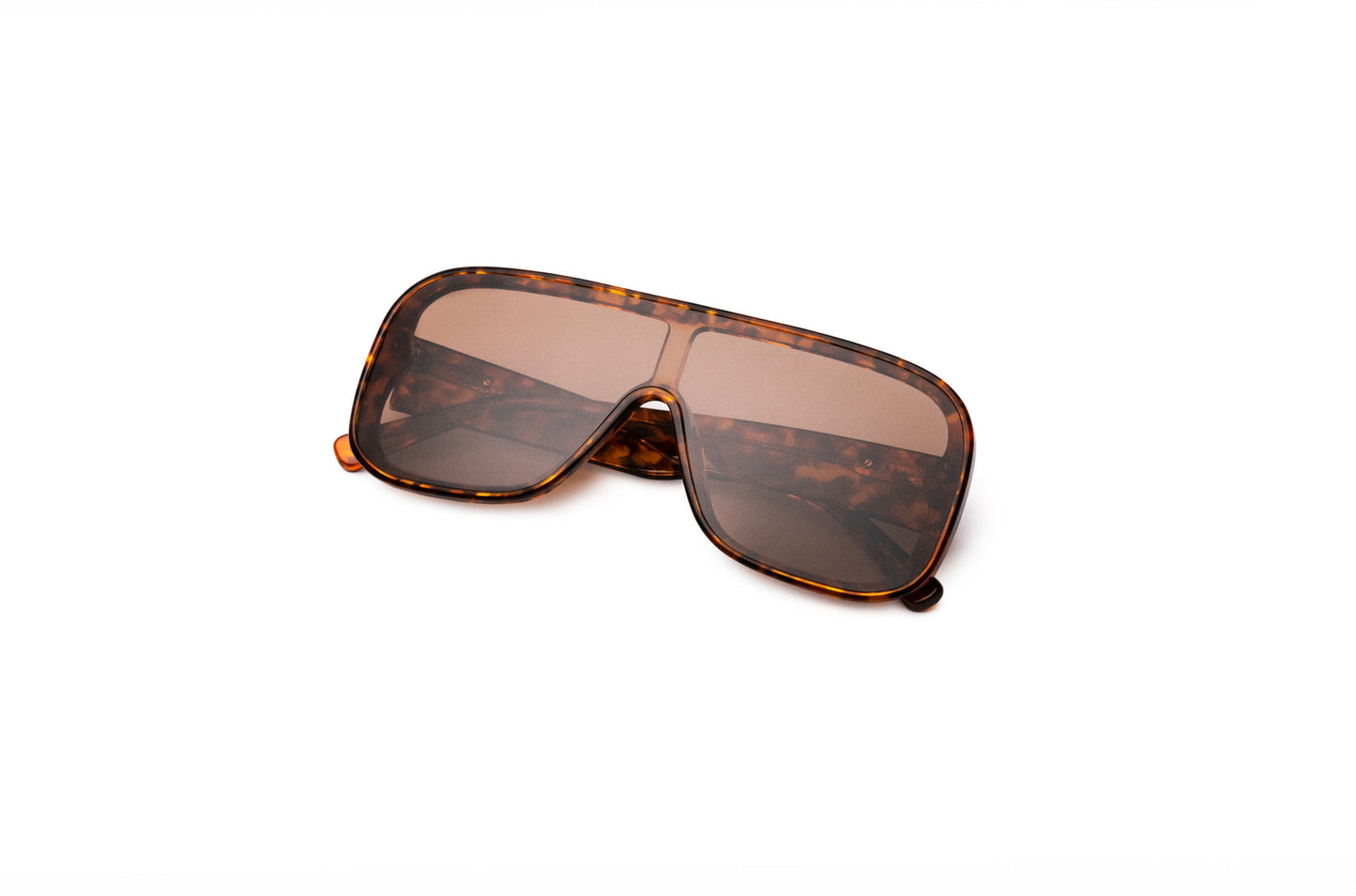 Tortoise mask sunglasses with brown polarized lenses for women by Kopajos