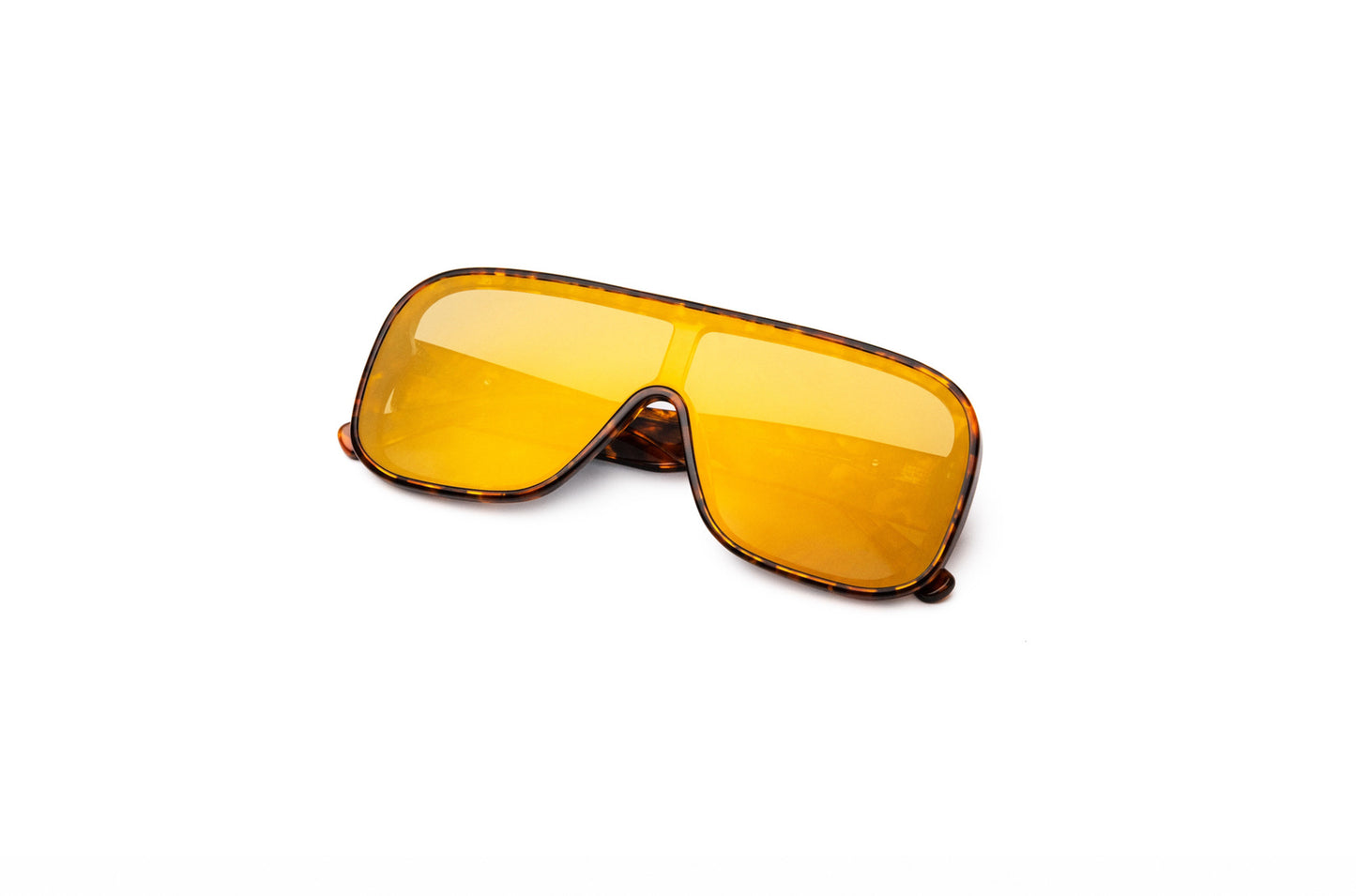 Tortoise mask sunglasses with mirror polarized lenses for women by Kopajos