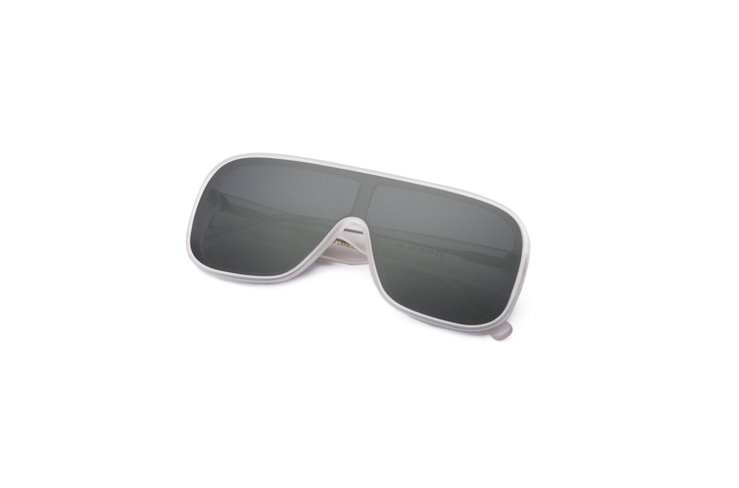 White mask sunglasses with black polarized lenses for men and women by Kopajos